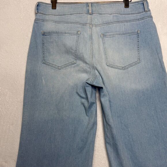 NYDJ Women's Sz 10 High Rise Brigitte Wide Leg Denim Capri LiftTuck style #8612 - Picture 8 of 16